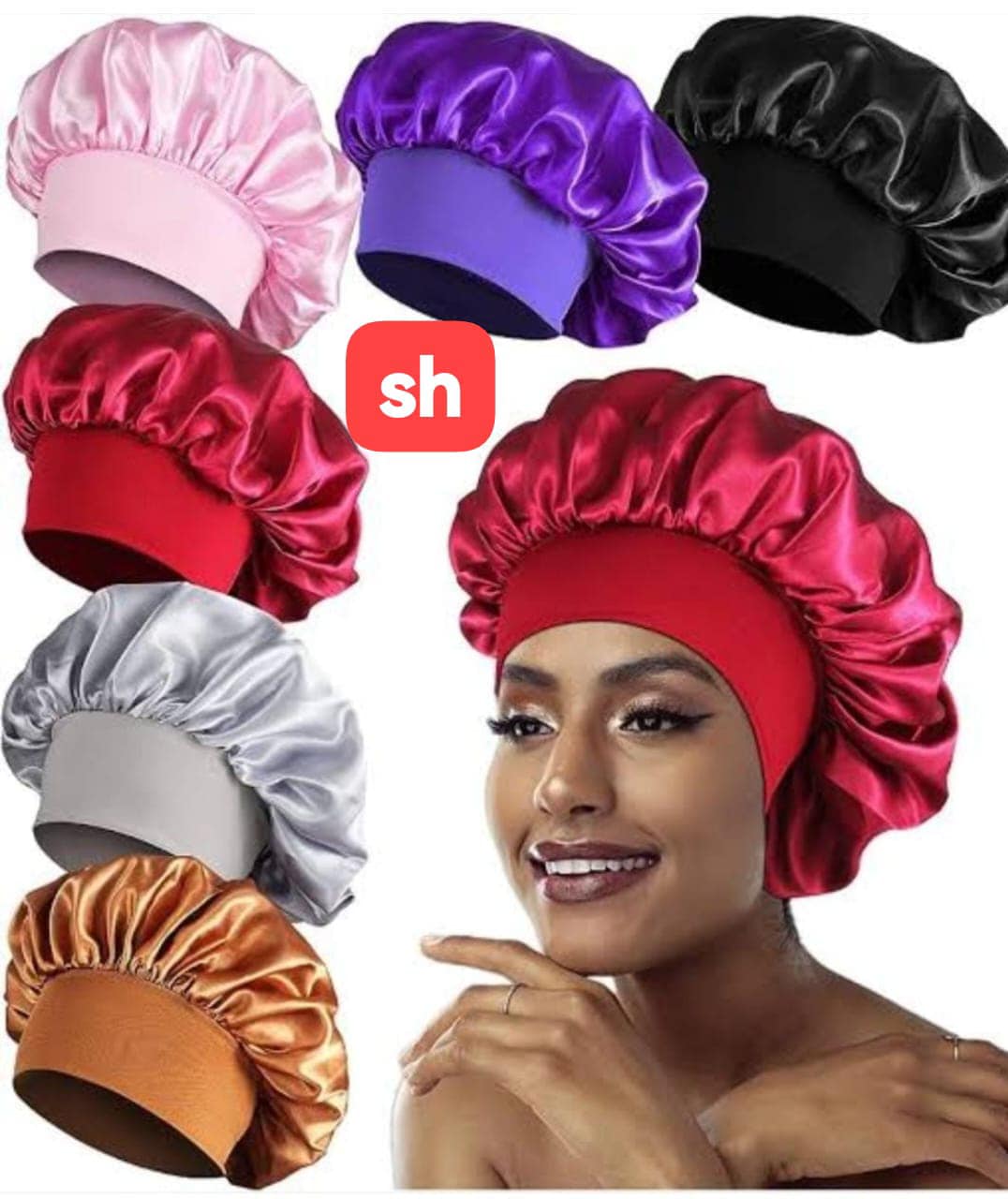 Satin Hair Bonnet for Sleeping – Silk Bonnet with Soft Elastic Band for Black Women & Hair Care Protection