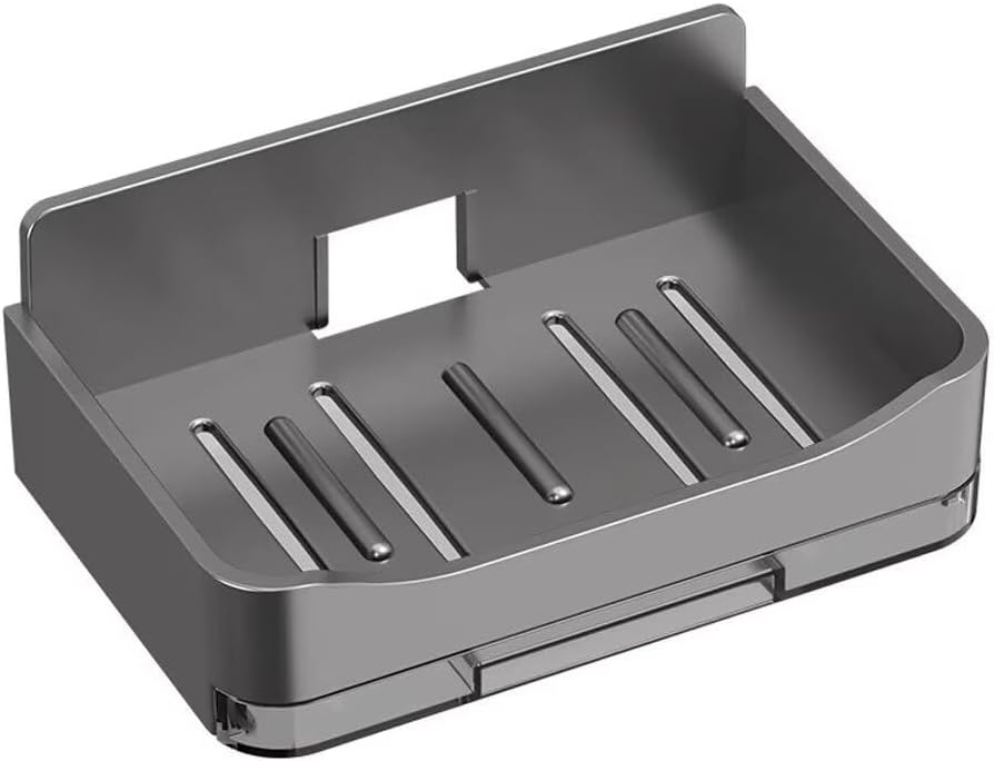 Wall Mounted Soap Holder – Free-Punching Double Drainage Soap Dish, Sponge Organizer for Bathroom