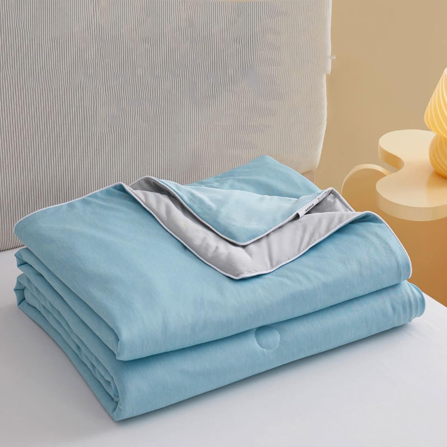 Ice Silk Cooling Blanket – Lightweight Summer Comforter, Soft & Breathable Cold Quilt, Twin/King Size, Pure Color