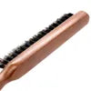 Natural Boar Bristle Hair Brush – Wooden Handle Anti-Static Fluffy Comb for Scalp Massage & Styling – Hairdresser Barber Comb for Men & Women