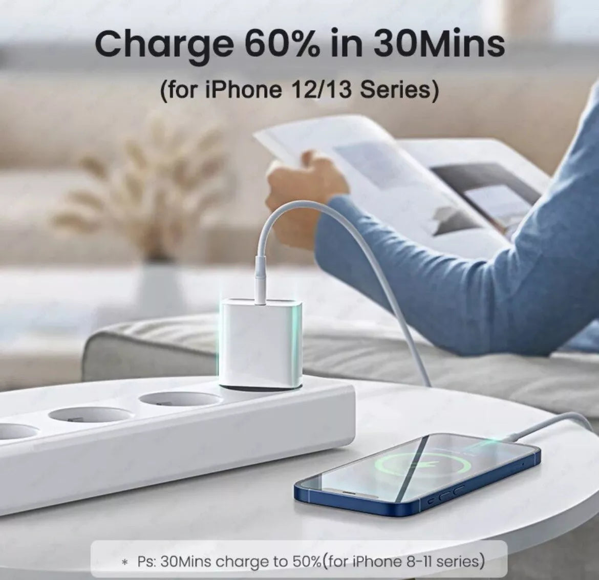 Apple Original 30W USB-C Fast Charger with Type-C Charge Cable – Compatible with iPhone 16/15/14/13/12/11 Pro Max, Mini, X, XS, XR, 8 Plus