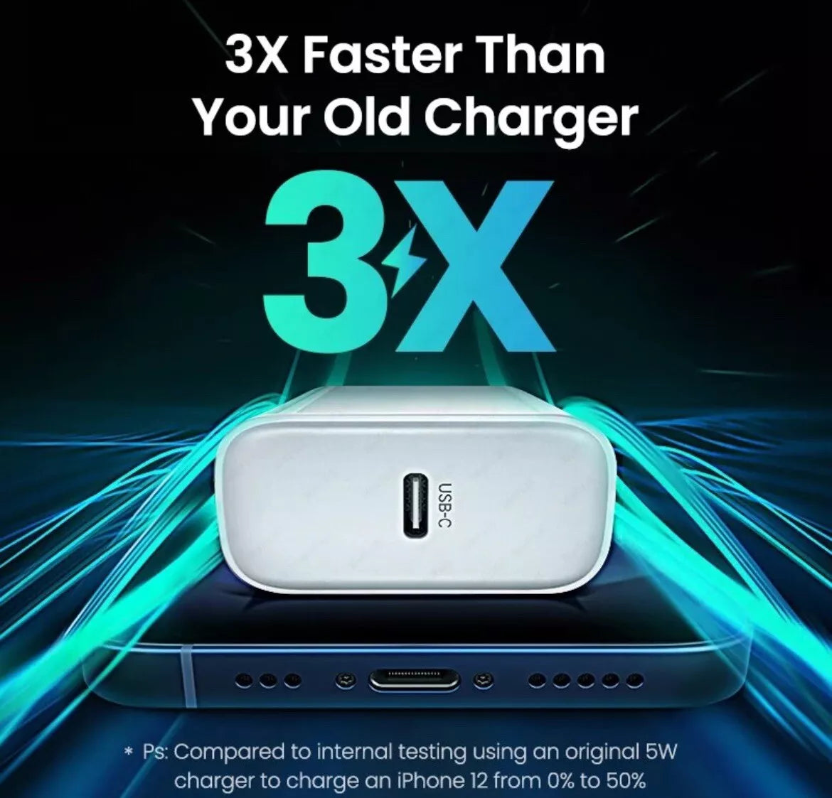 Apple Original 30W USB-C Fast Charger with Type-C Charge Cable – Compatible with iPhone 16/15/14/13/12/11 Pro Max, Mini, X, XS, XR, 8 Plus