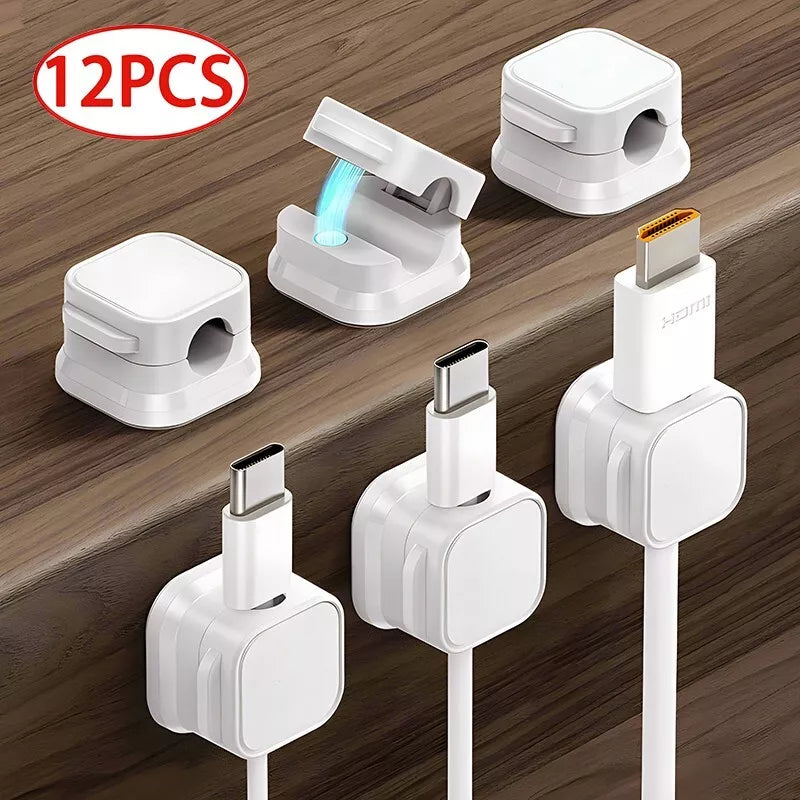 Magnetic Cable Clip Holder – Adhesive Cord Organizer for Desk, Home & Office Wire Management