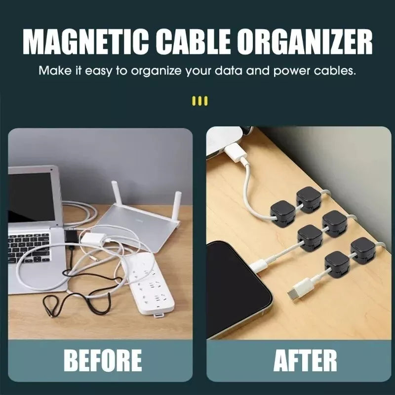 Magnetic Cable Clip Holder – Adhesive Cord Organizer for Desk, Home & Office Wire Management