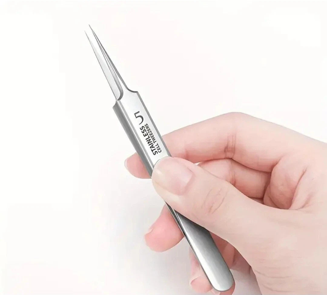 1 Pack Extra Fine No. 5 Blackhead Tweezers – Precision Acne Removal Tool for Facial Skin Care