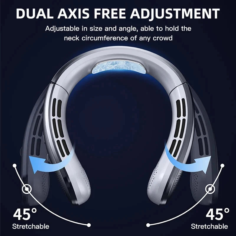 Xiaomi Wearable Neck Fan 8000mAh – Bladeless Air Cooler, LED Screen, Quiet & Rechargeable