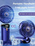 USB Mini Fan – Foldable Handheld Neck Hanging Fan, 5-Speed, Rechargeable with Phone Stand & Display