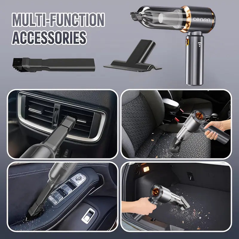 CENRR Cordless Handheld Vacuum 16000Pa  USB-C Fast Charge  Car & Home