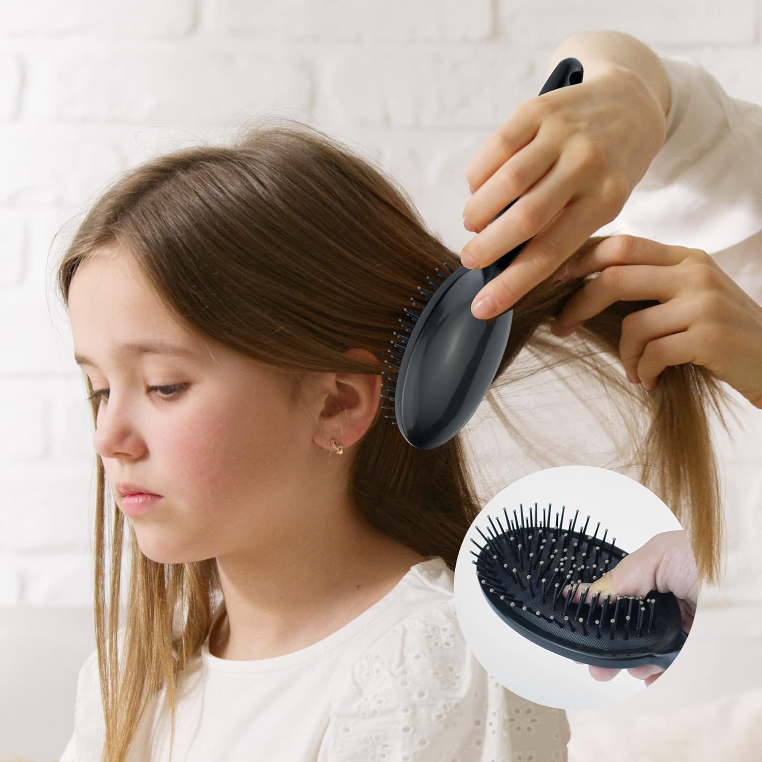 3 Pack Anti-Static Detangling Hair Brushes – Oval, Round & Vent Paddle Comb Set for Wet & Dry Hair – Massage & Shine for Women, Men & Kids