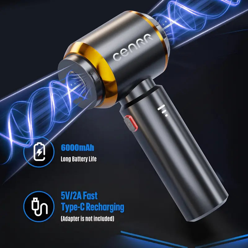 CENRR Cordless Handheld Vacuum 16000Pa  USB-C Fast Charge  Car & Home