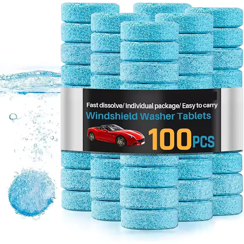 Car Windshield Washer Fluid Concentrated Tablets Solid Effervescent Wiper Tablet for Car Room Kitchen Window Glass Cleaning